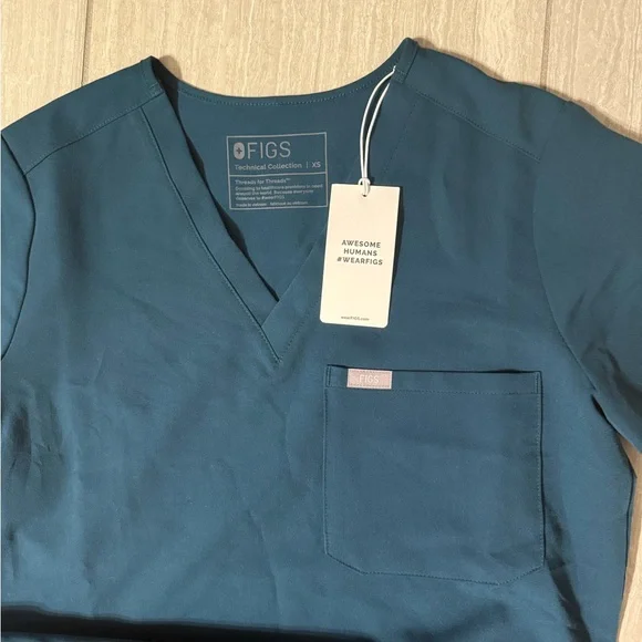 Figs Carribean blue Zamora jogger Pants and XS Catarina top NWT - Picture 4 of 4